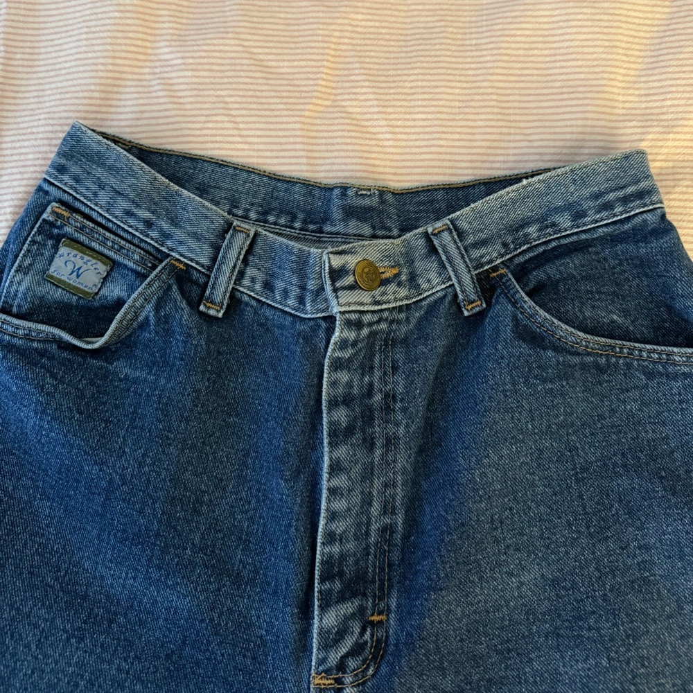 Wrangler High Rise Denim Jeans - Classic Blue